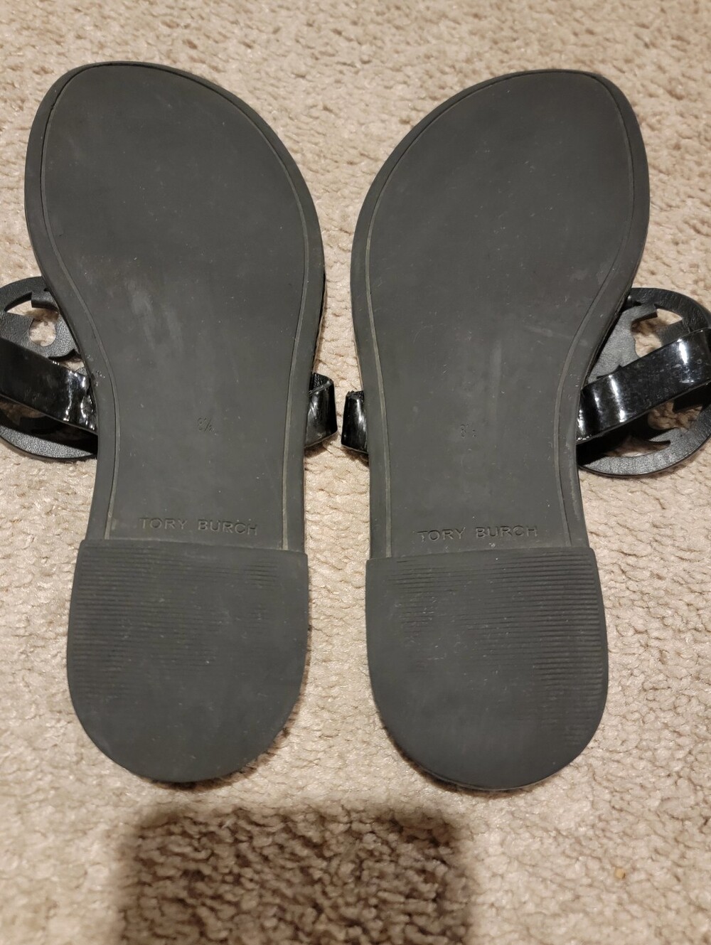 Tory Burch Miller Soft Sandal Black Patent Size 8.5 - Picture 9 of 11